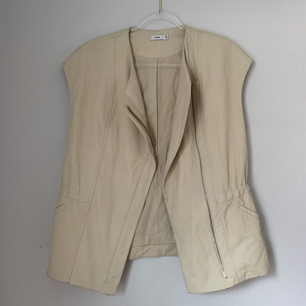 Vince Leather Ivory Vest - Picture 3 of 8